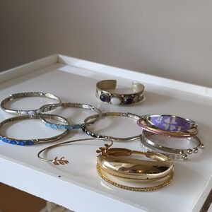 Elegant Gold and Silver Bracelet Set